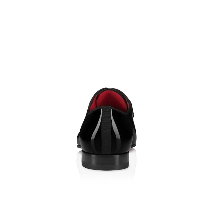 Men Lafitte Oxford 8211 Patent Calf Leather 8211 Black Christian Louboutin Buckles and Laceups