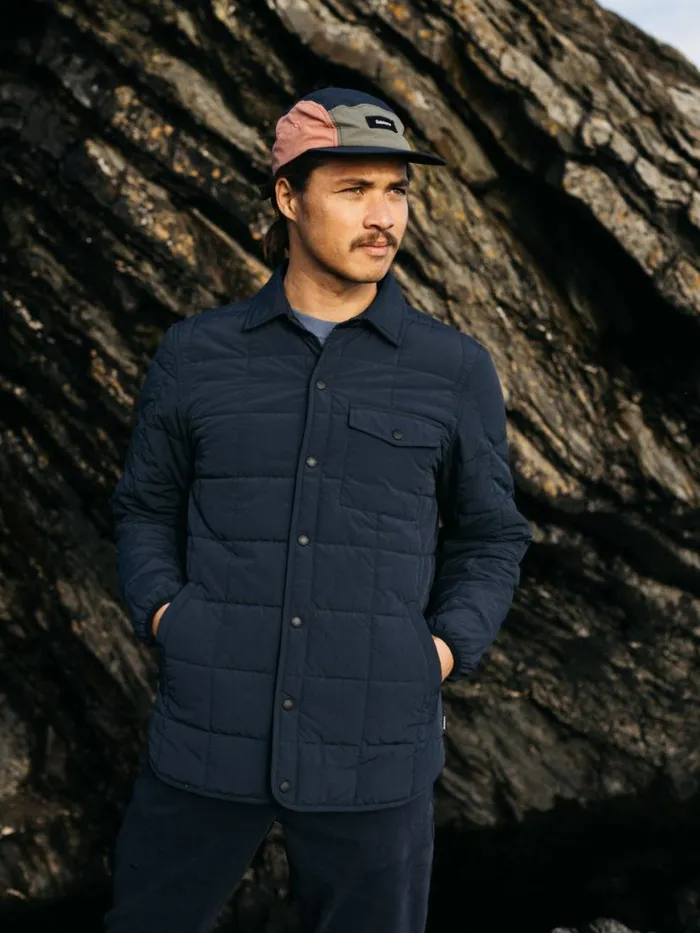 Men Lapwing Shirt Navy Finisterre Jackets Coats and Gilets