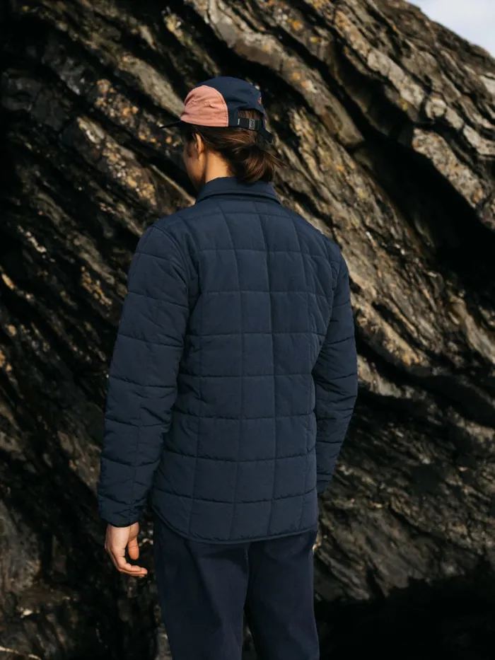 Men Lapwing Shirt Navy Finisterre Jackets Coats and Gilets