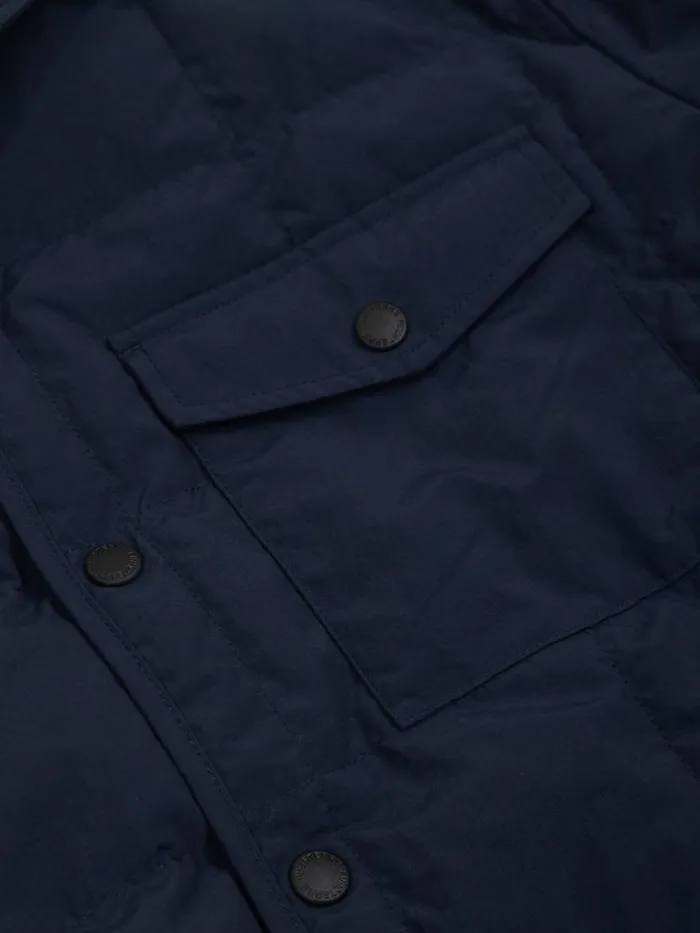 Men Lapwing Shirt Navy Finisterre Jackets Coats and Gilets