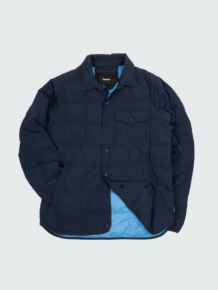 Men Lapwing Shirt Navy Finisterre Jackets Coats and Gilets