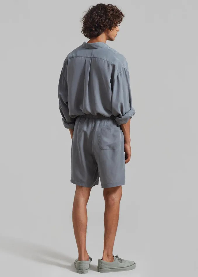 Men Leland Silky Boxer Shorts 8211 Charcoal The Frankie Shop Bottoms