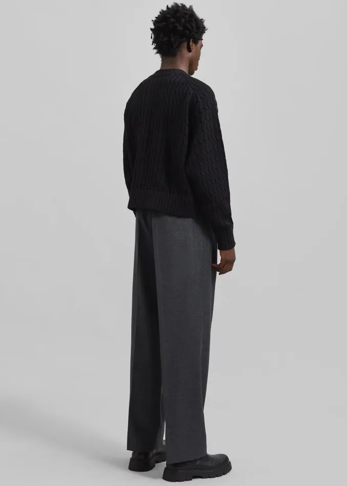 Men Louis Gabriel Nouchi Cable Knit Wool Jumper 8211 Black The Frankie Shop Knitwear