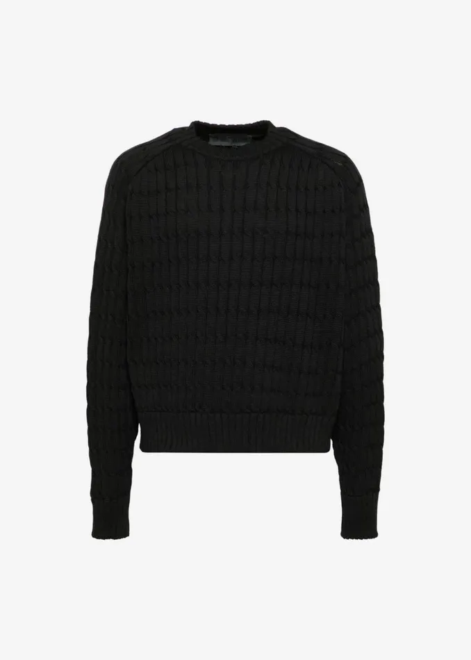 Men Louis Gabriel Nouchi Cable Knit Wool Jumper 8211 Black The Frankie Shop Knitwear