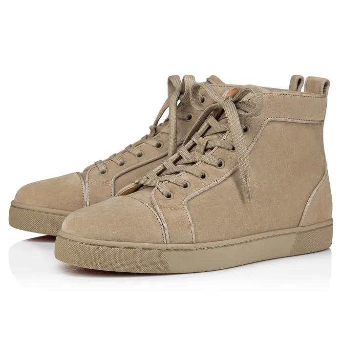 Men Louis Hightop Sneakers 8211 Veau Velours 8211 Saharienne Christian Louboutin Sneakers