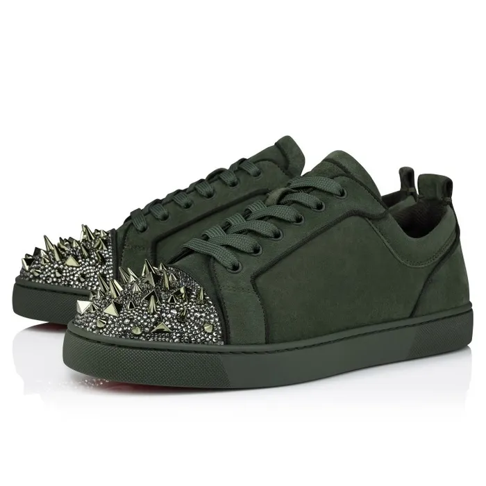 Men Louis Junior P Pik Pik Strass Sneakers 8211 Veau Velours Spikes And Strass 8211 Tennessee Christian Louboutin Sneakers