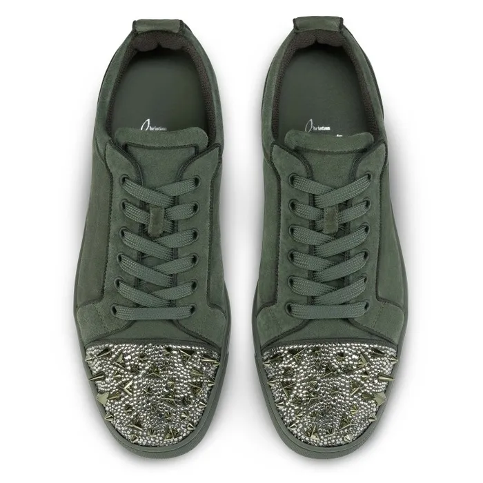 Men Louis Junior P Pik Pik Strass Sneakers 8211 Veau Velours Spikes And Strass 8211 Tennessee Christian Louboutin Sneakers