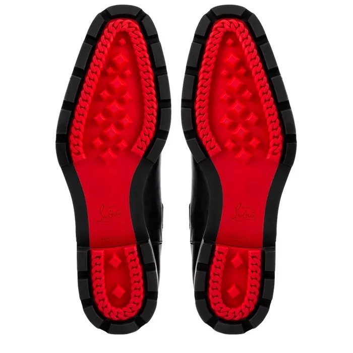 Men Melon Spikes Boots 8211 Calf Leather 8211 Black Christian Louboutin Boots