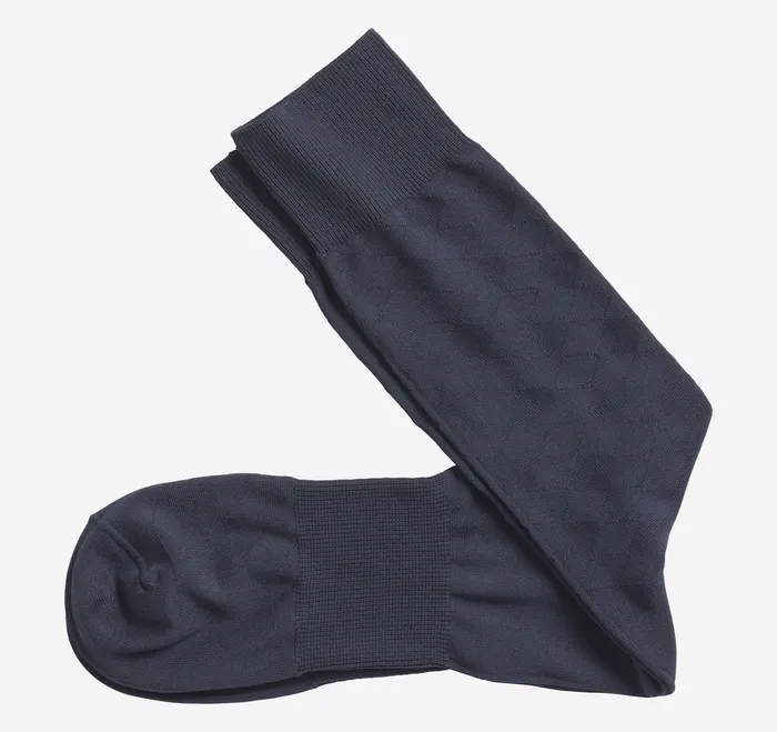 Men Microfiber Tonal Argyle Socks Navy Socks Johnston and Murphy