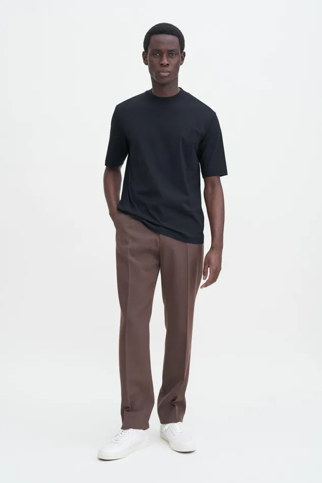 Men Mock Neck Cotton Tee Black Filippa K TShirts