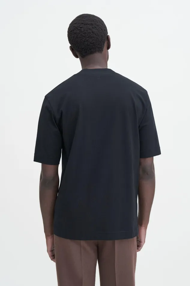 Men Mock Neck Cotton Tee Black Filippa K TShirts