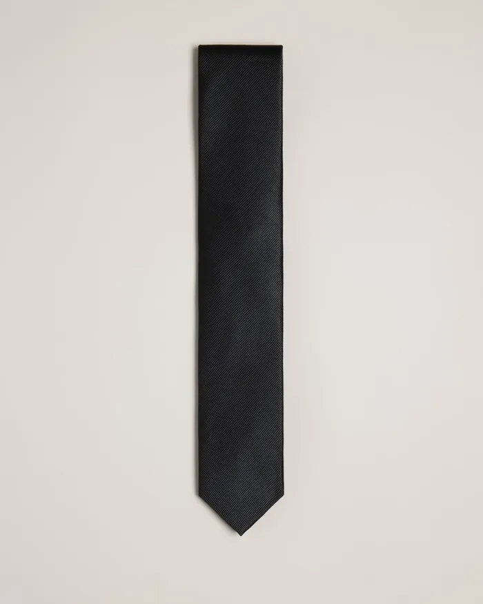 Men MOOREZ 8211 Ottoman Silk Tie Black Ted Baker Ties and Bowties