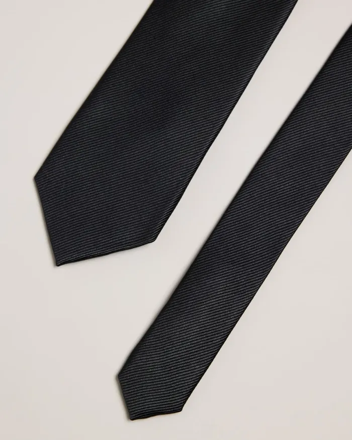 Men MOOREZ 8211 Ottoman Silk Tie Black Ted Baker Ties and Bowties
