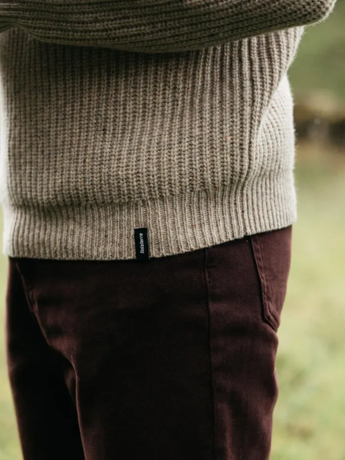 Men Mora Knit Jumper Oatmeal Finisterre Knitwear