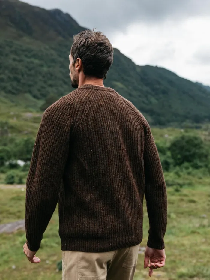 Men Mora Knit Jumper Timber Finisterre Knitwear