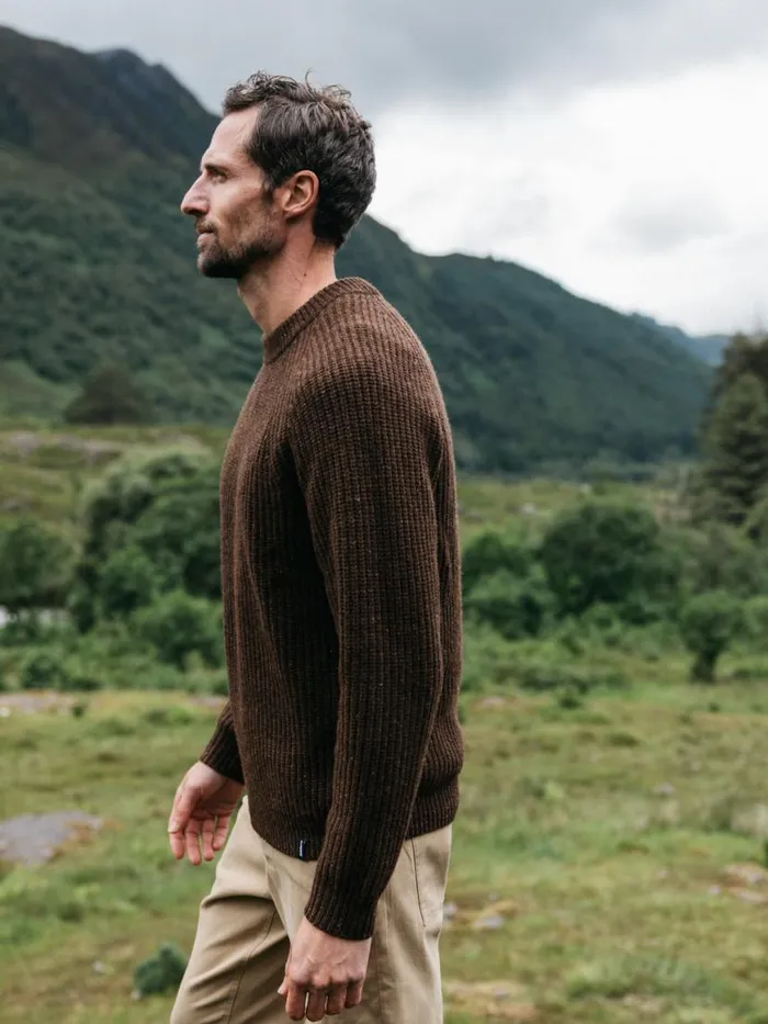 Men Mora Knit Jumper Timber Finisterre Knitwear