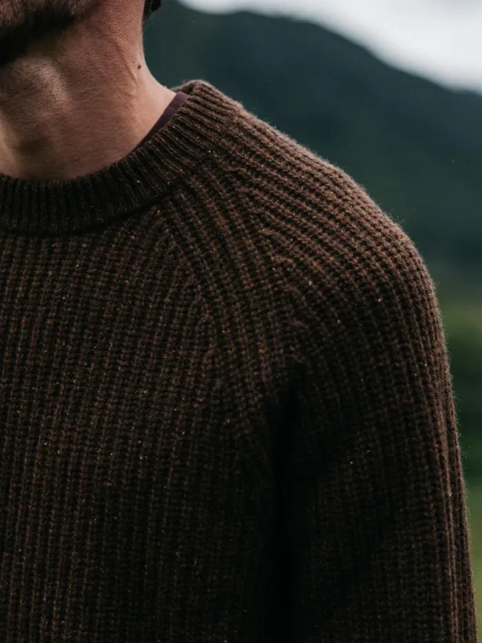 Men Mora Knit Jumper Timber Finisterre Knitwear