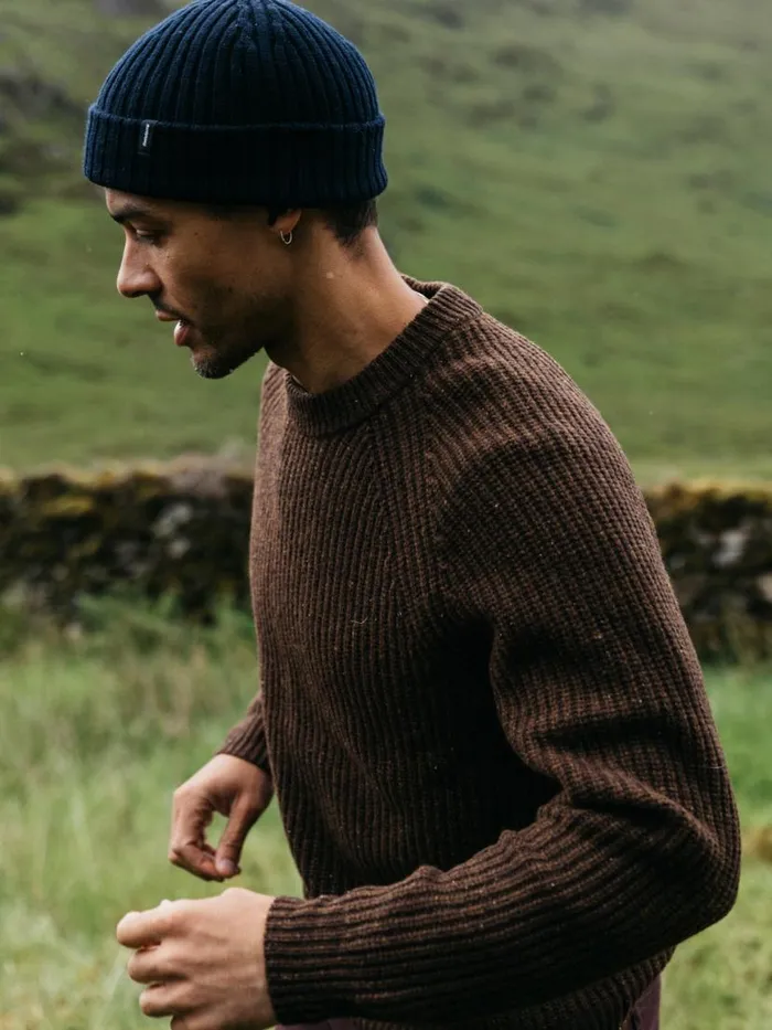 Men Mora Knit Jumper Timber Finisterre Knitwear