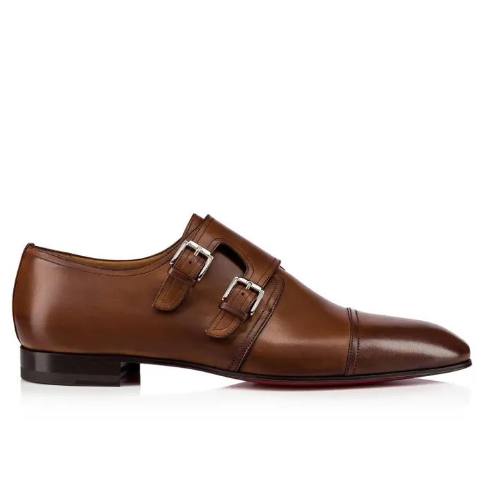Men Mortimer Buckle Shoes 8211 Patinated Calf Leather 8211 Havane Christian Louboutin Buckles and Laceups
