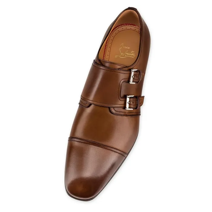 Men Mortimer Buckle Shoes 8211 Patinated Calf Leather 8211 Havane Christian Louboutin Buckles and Laceups