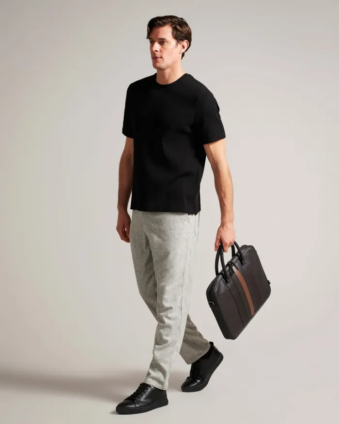 Men NEVVER 8211 Striped PU Document Bag Brownchocolate Ted Baker Work Bags Men NEVVER 8211 Striped PU Document Bag Brownchocolate Ted Baker Work Bags