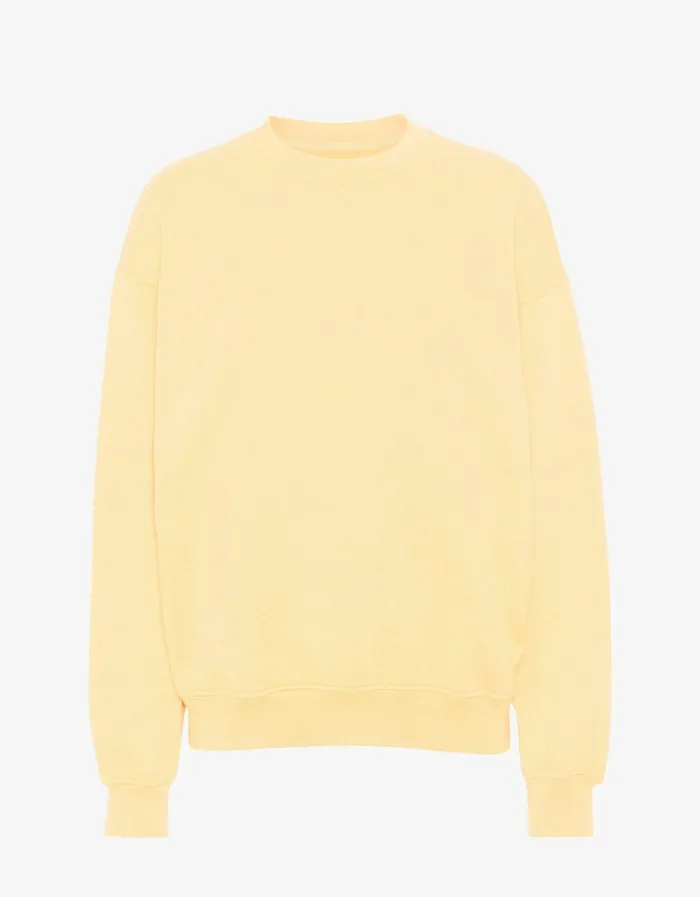 Men Organic Oversized Crew Soft Yellow Colorful Standard Crewneck Sweatshirts
