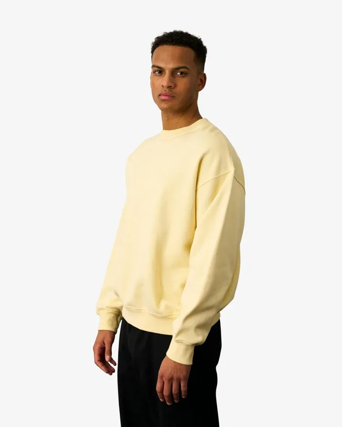 Men Organic Oversized Crew Soft Yellow Colorful Standard Crewneck Sweatshirts