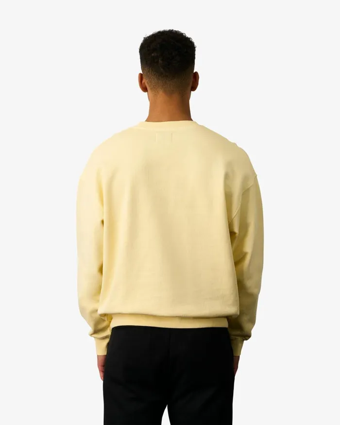 Men Organic Oversized Crew Soft Yellow Colorful Standard Crewneck Sweatshirts