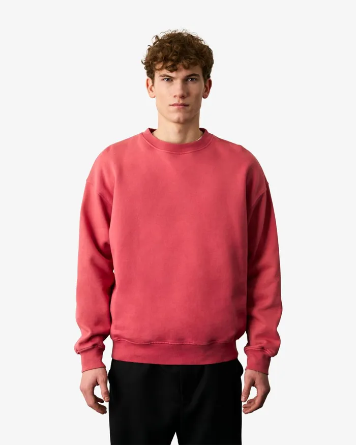 Men Organic Oversized Crew Steel Blue Colorful Standard Crewneck Sweatshirts