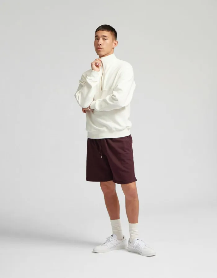 Men Organic Quarter Zip Misty Brown Colorful Standard Quarter Zips