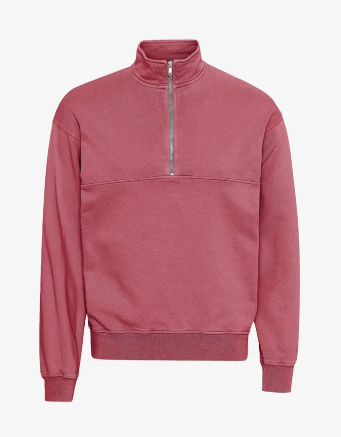 Men Organic Quarter Zip Raspberry Pink Colorful Standard Quarter Zips