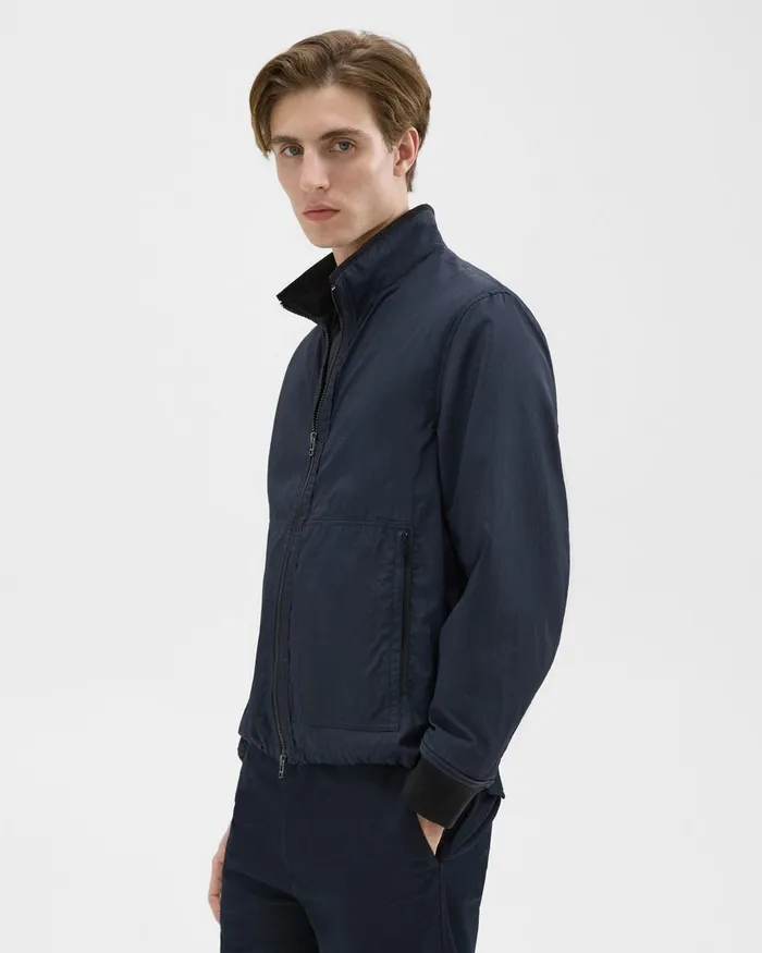 Men Outerwear Theory Blouson ZipUp Jacket Navy