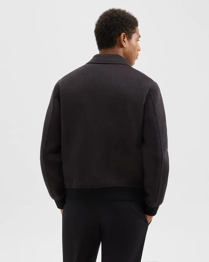 Men Outerwear Theory Sean Jacket In DoubleFace WoolCashmere Hickory Melange