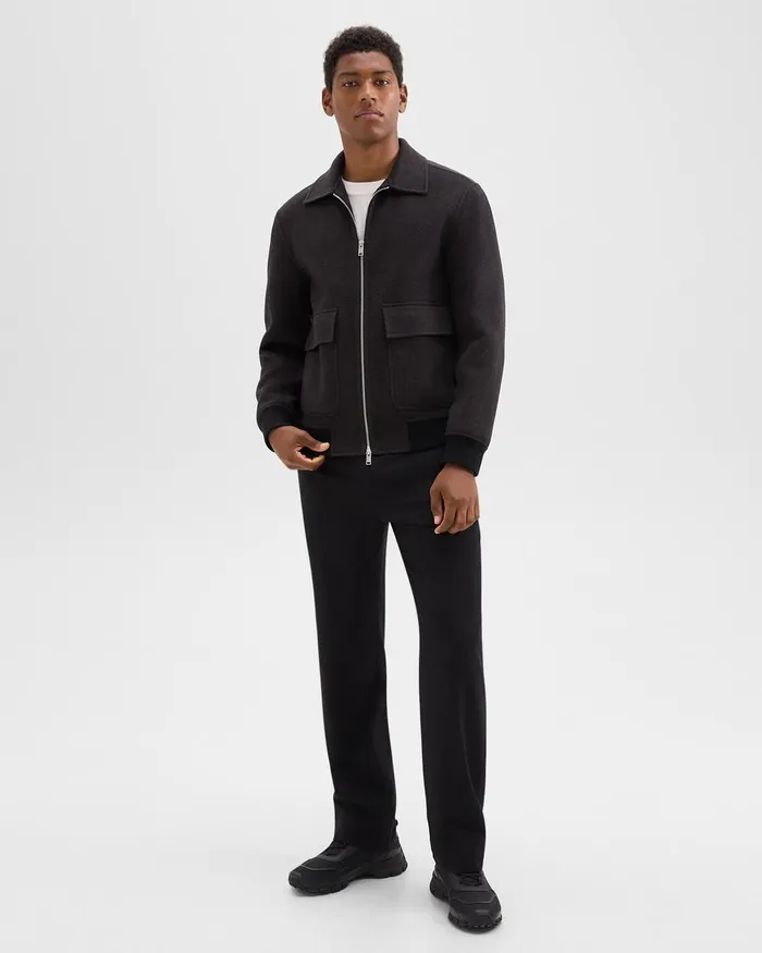 Men Outerwear Theory Sean Jacket In DoubleFace WoolCashmere Hickory Melange