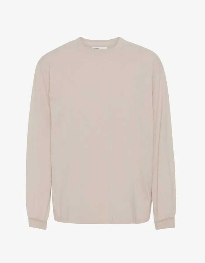 Men Oversized Organic LS TShirt Ivory White Colorful Standard TShirts
