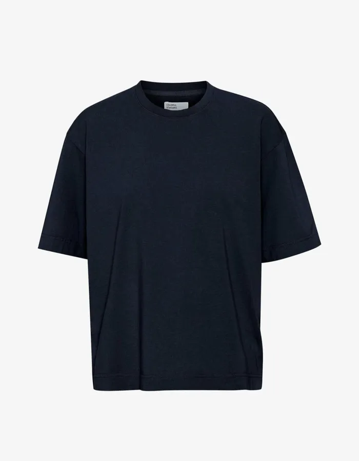Men Oversized Organic TShirt Navy Blue Colorful Standard TShirts