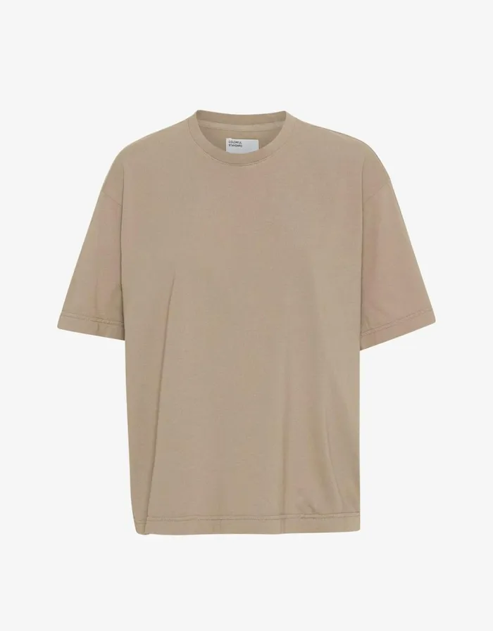 Men Oversized Organic TShirt Oyster Grey Colorful Standard TShirts
