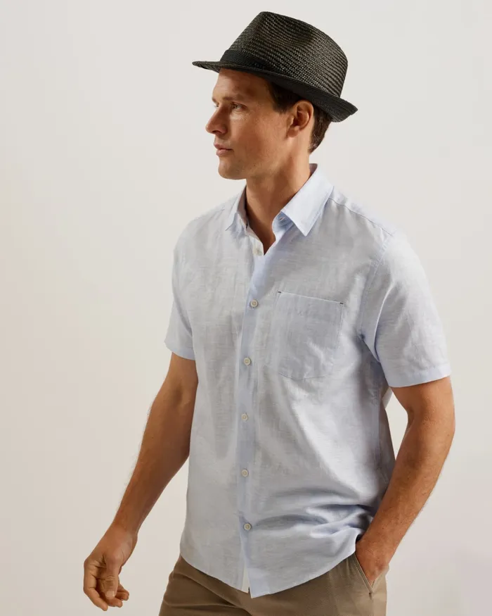 Men PANNS 8211 Straw Trilby Hat With Webbing Trim Black Ted Baker Swimwear and Beachwear Men PANNS 8211 Straw Trilby Hat With Webbing Trim Black Ted Baker Swimwear and Beachwear