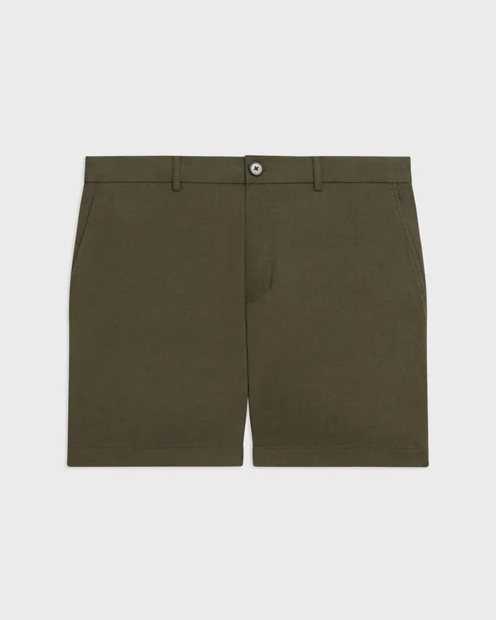 Men Pants Theory Curtis 7quot Drawstring Short In Good Linen Dark Olive
