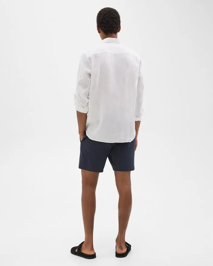 Men Pants Theory Curtis 7quot Drawstring Short In Good Linen Space
