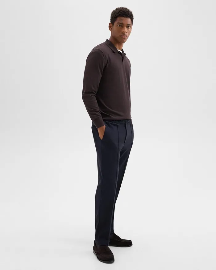 Men Pants Theory Curtis Drawstring Pant In Precision Ponte Baltic