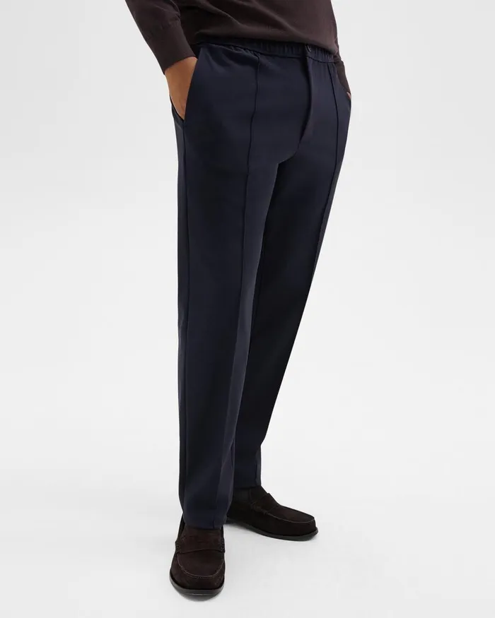 Men Pants Theory Curtis Drawstring Pant In Precision Ponte Baltic