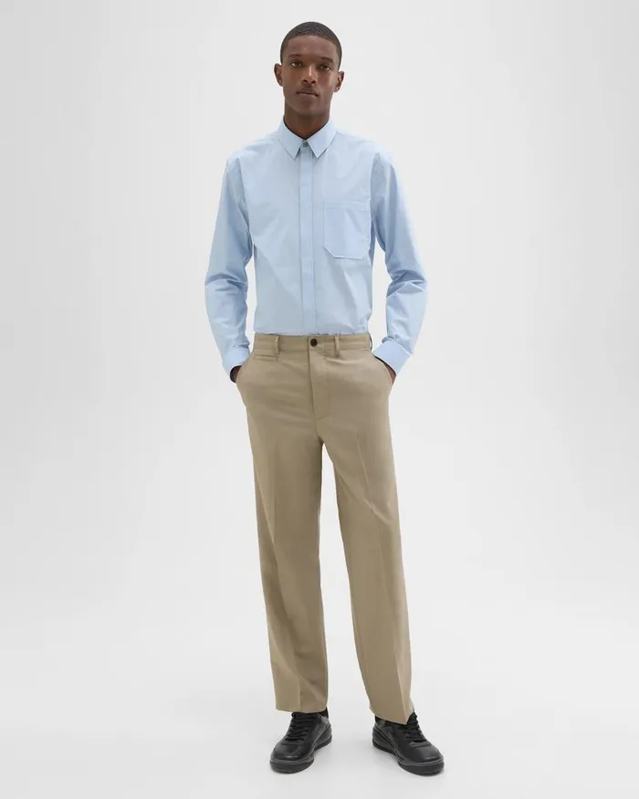 Men Pants Theory Relaxed Virgin Wool Pant Light Quarry