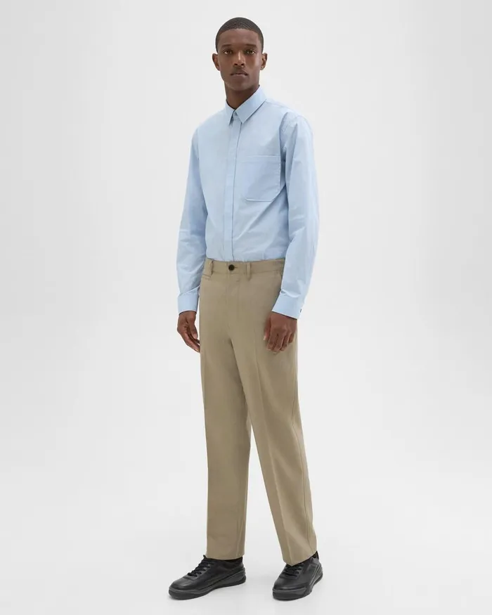 Men Pants Theory Relaxed Virgin Wool Pant Light Quarry