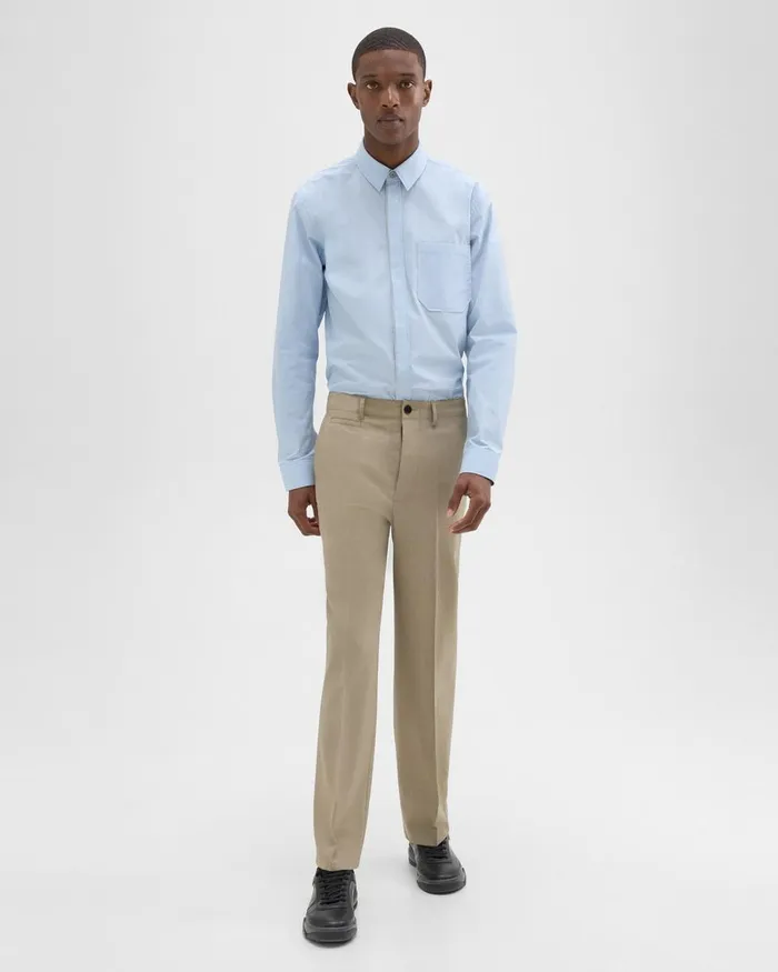 Men Pants Theory Relaxed Virgin Wool Pant Light Quarry