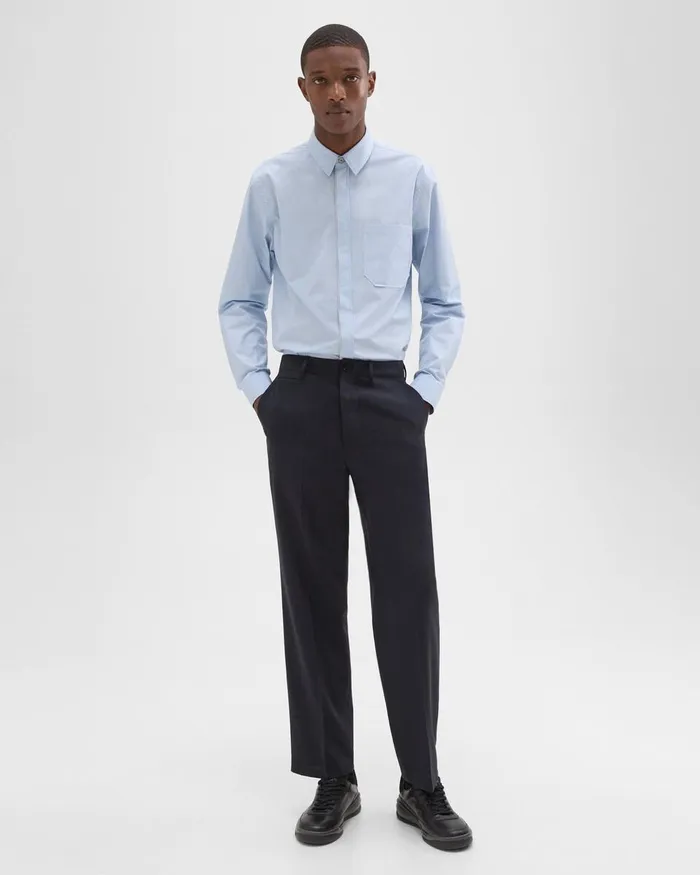 Men Pants Theory Relaxed Virgin Wool Pant Midnight