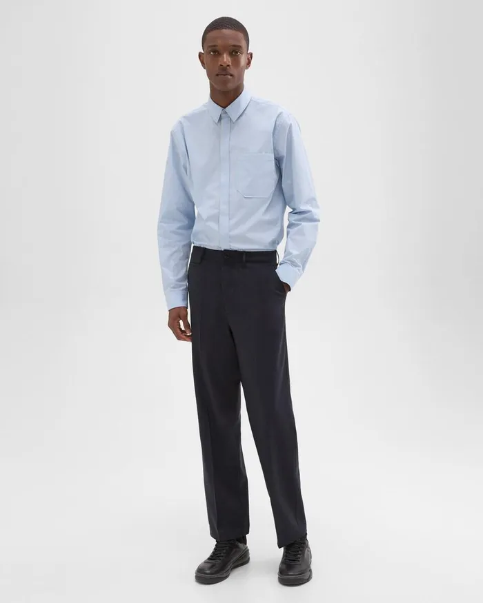 Men Pants Theory Relaxed Virgin Wool Pant Midnight