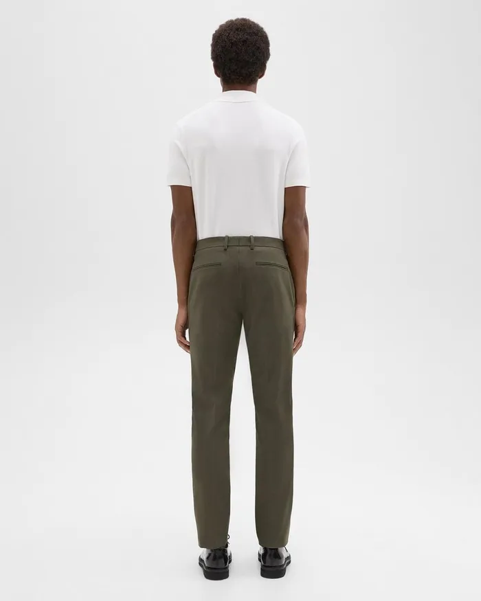 Men Pants Theory Zaine Pant In Stretch Cotton Dark Olive