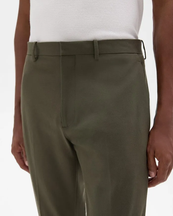Men Pants Theory Zaine Pant In Stretch Cotton Dark Olive