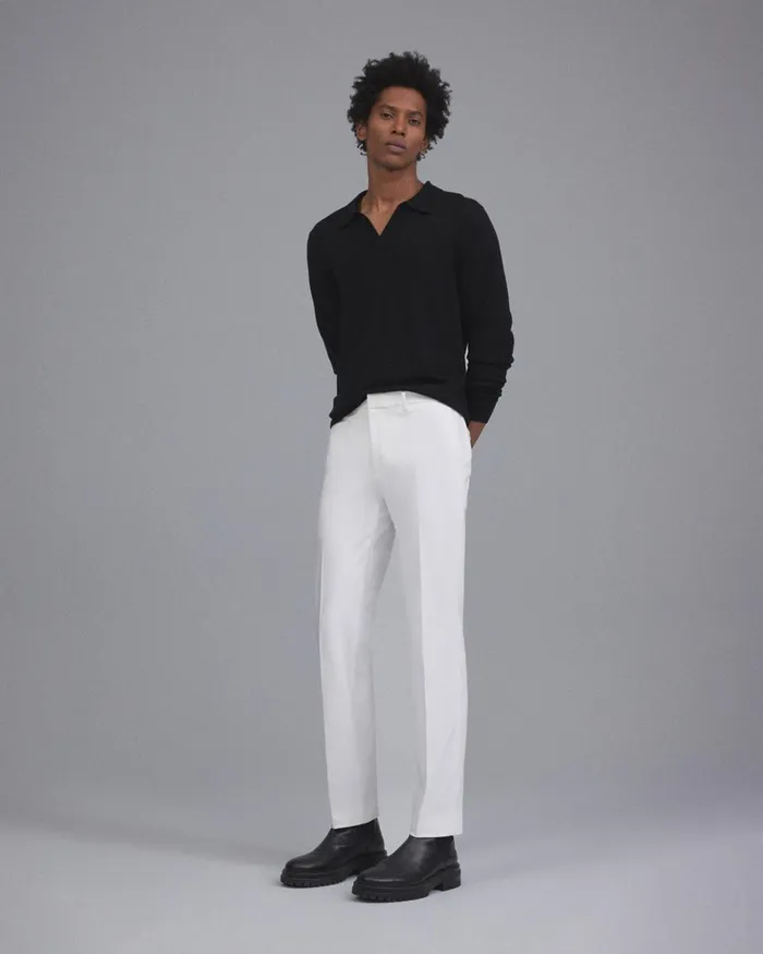 Men Pants Theory Zaine Pant In Stretch Cotton Dark Olive